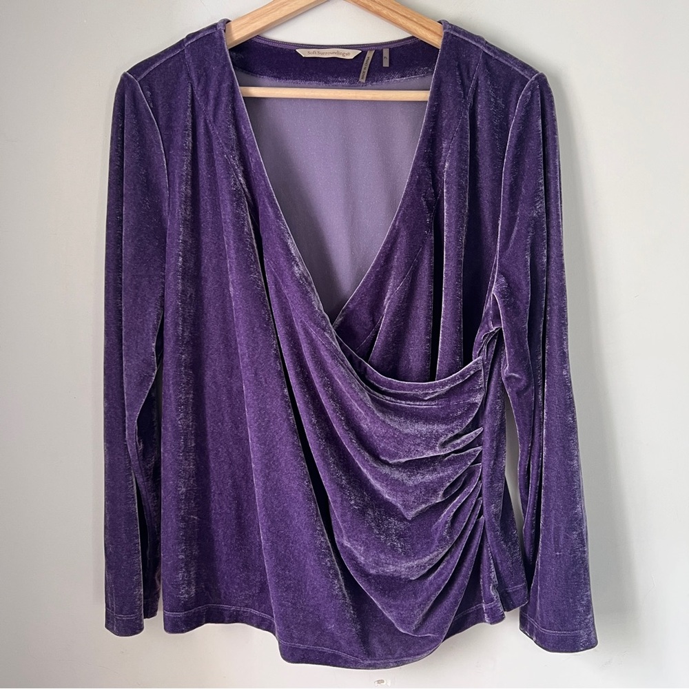 Soft Surroundings Deep Purple Velvet Blouse